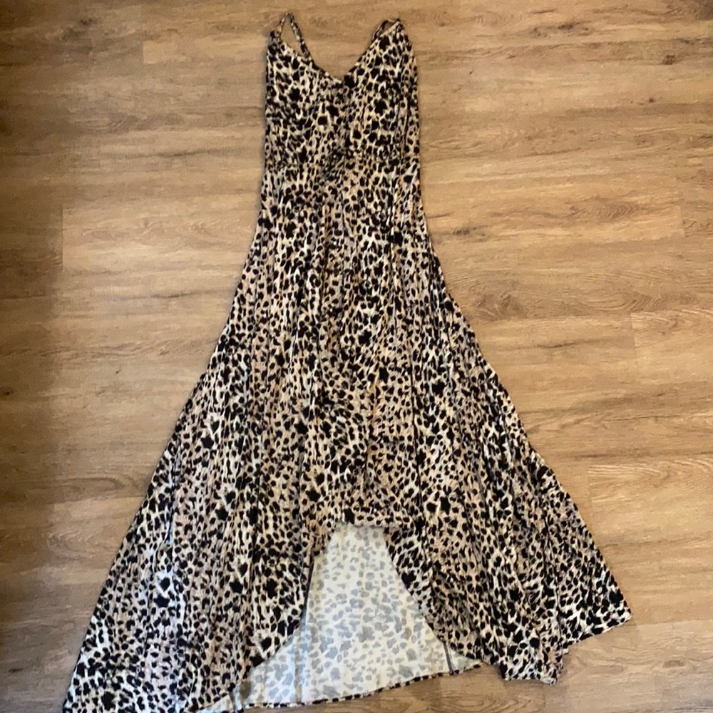 Leopard Maxi Slit Dress